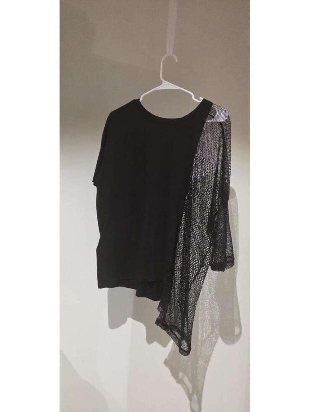 Yohji Yamamoto - Black Asymmetric Raw Edge Shirt Top Size 2 Avant-Garde